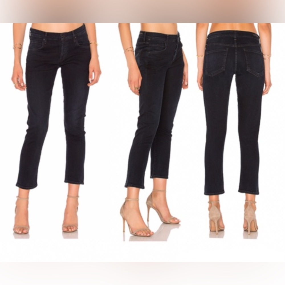 CITIZENS OF HUMANITY Elsa mid rise crop Black Jeans